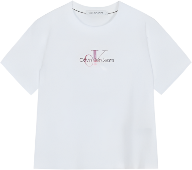 여성 모노그램 로고 모던 스트레이트핏 반팔 티셔츠(J223451-YAF)