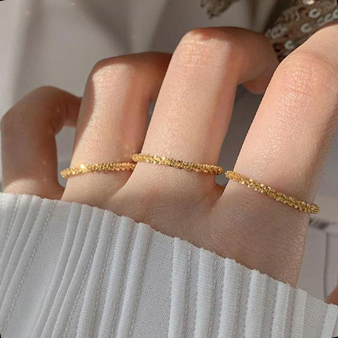 심플 레이어드 반지 실반지 우정링 체인 비즈 데일리