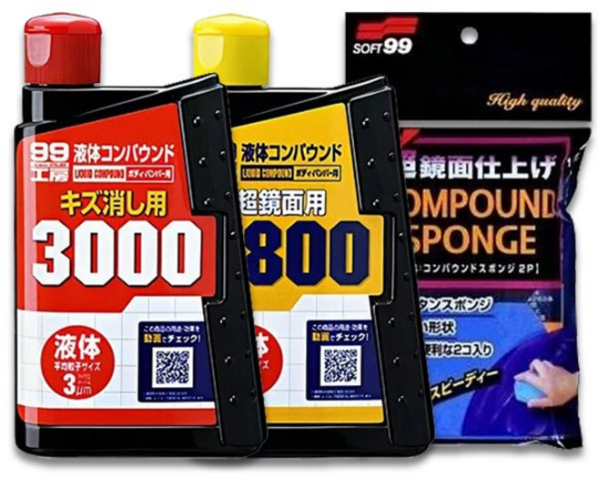 SOFT99 B655 B656 300ml S430 漆面拋光.除劃痕, 1個, 粗蠟3000+9800+粗蠟專用泡棉2p