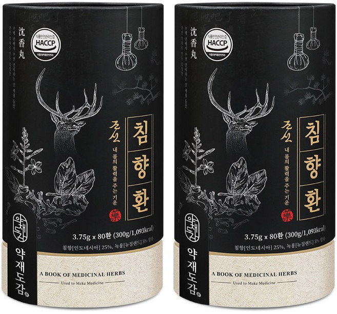 약재도감 조선 침향환 공진단 상자 + 쇼핑백, 2개, 300g