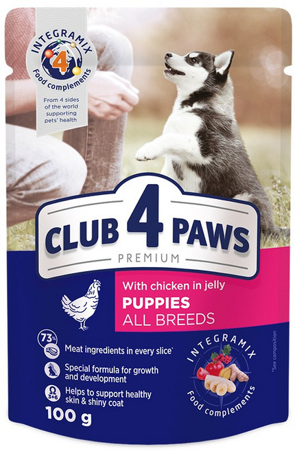 클럽4포우즈 프리미엄 파우치 퍼피 치킨젤리 100g 10개, 닭