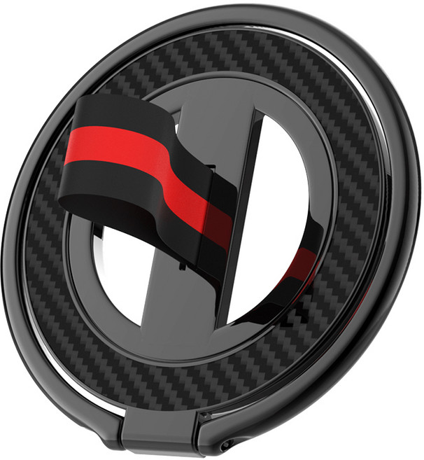 윰스모르 스트랩 맥세이프 호환 360도 회전 마그네틱 핑거링 스마트톡 그립 톡홀더 거치대, 블랙+블랙스트랩