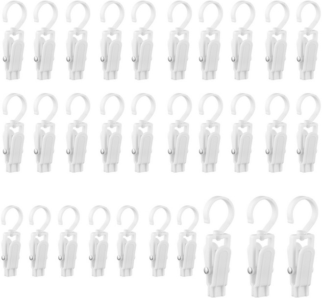 리빙드림 360도 회전 모자 집게 걸이, 30개, 화이트계열