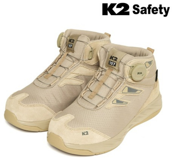 K2 Safety 안전화 K2-107BE 베이지 SC623007 작업화 현장화 건설화 K2화 BOA다이얼, 1개