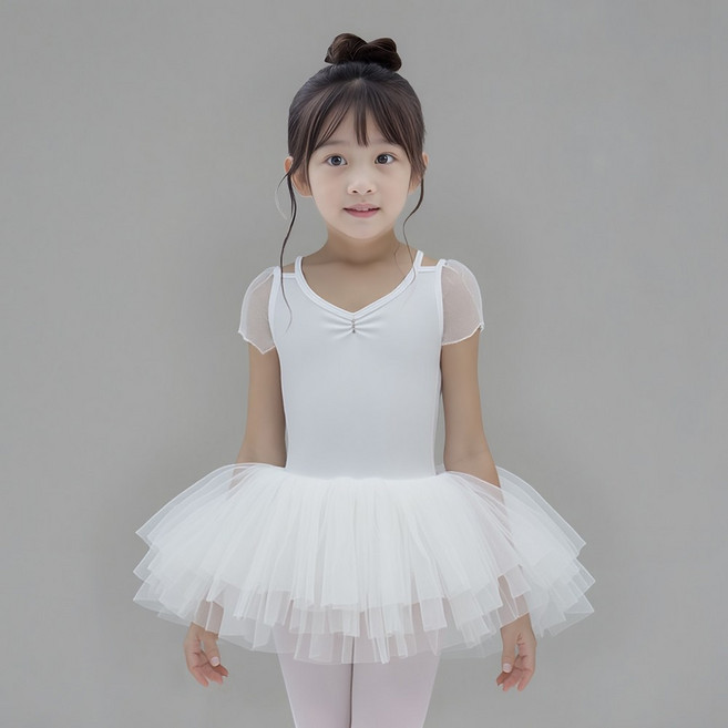 [에스투에이] 국산 유아 줄리아 튜튜 발레복 키즈 여아 어린이 일체형 유아발레복