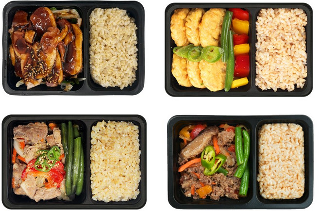 [샐러드보울] 넉넉소반 현미밥 4종 세트 프리미엄 직장인 혼밥 도시락, 1세트, 341g