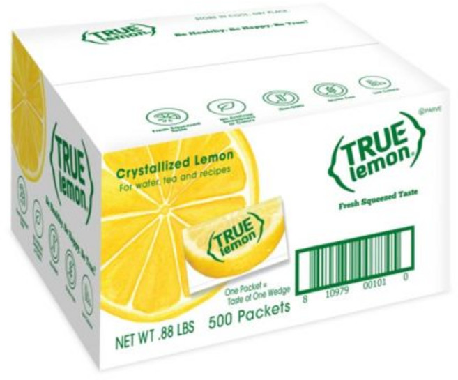 트루 레몬 워터 인핸서 패킷 - 무설탕 0칼로리 음료 믹스와 리얼 향(대량 500팩), Lemon, 1