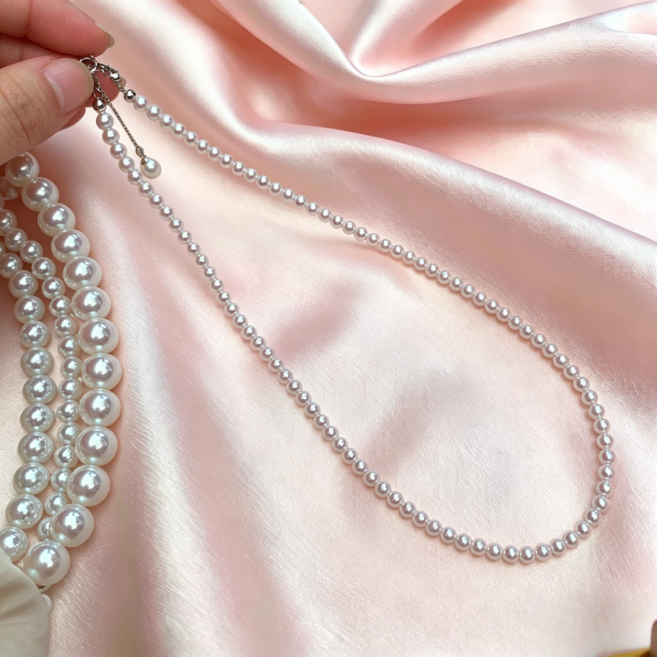고급 아코야 진주 목걸이 오로라 광택 선물용 여성 주얼리