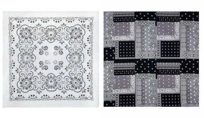 수수보따리 페이즐리 반다나 스카프 2종 프린트 목손수건 코튼 멀티손수건 쁘띠스카프