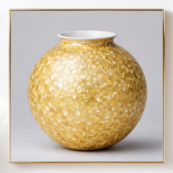 [하루애디자인] 자개 골드 달항아리 그림 인테리어 액자 캔버스, 무광골드