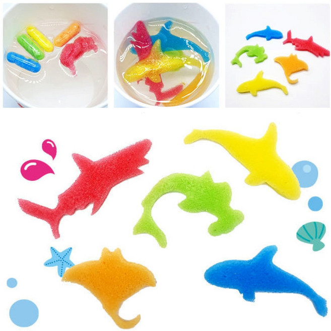 코렌트 그로잉캡슐 목욕놀이 그림놀이 동물스펀지 6종세트, 2개