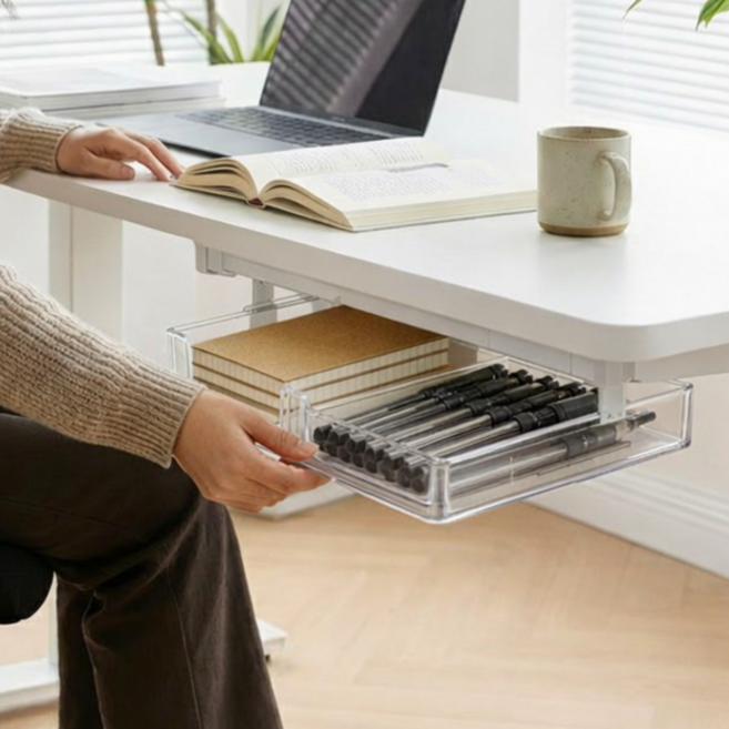 하이호프 안보이게 깔끔한 무타공 슬라이딩 히든 선반, 2개, 투명