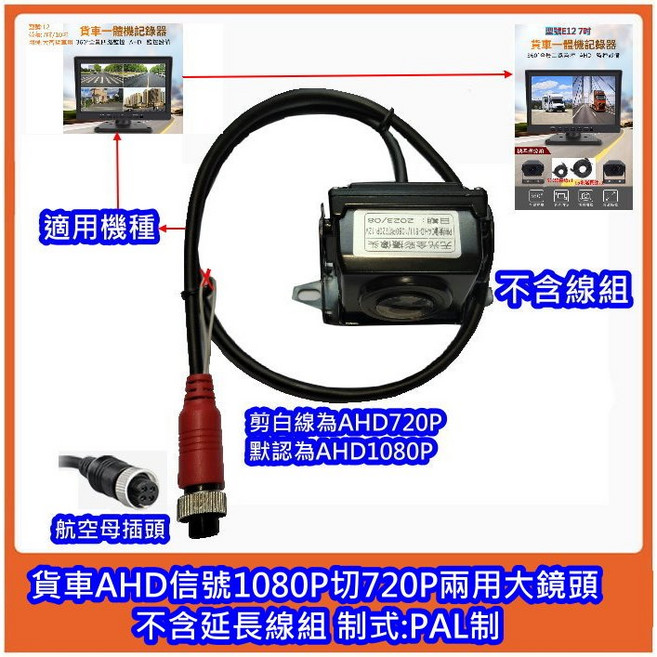 貨車用AHD信號1080P切720P兩用大鏡頭, GC2053 AHD1080P切720P, N/A