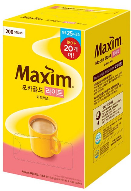 맥심 모카골드 라이트 커피믹스, 11.8g, 200개입, 1개