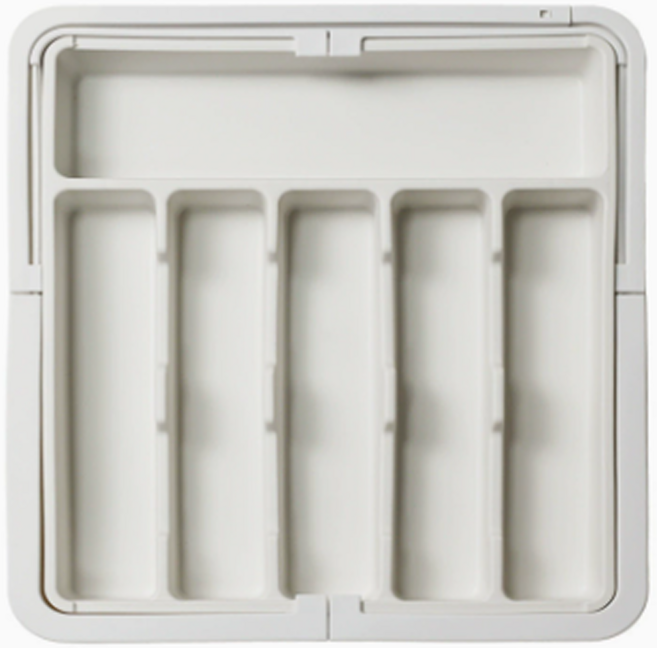 길이조절 수저 정리 트레이, 화이트, 1개