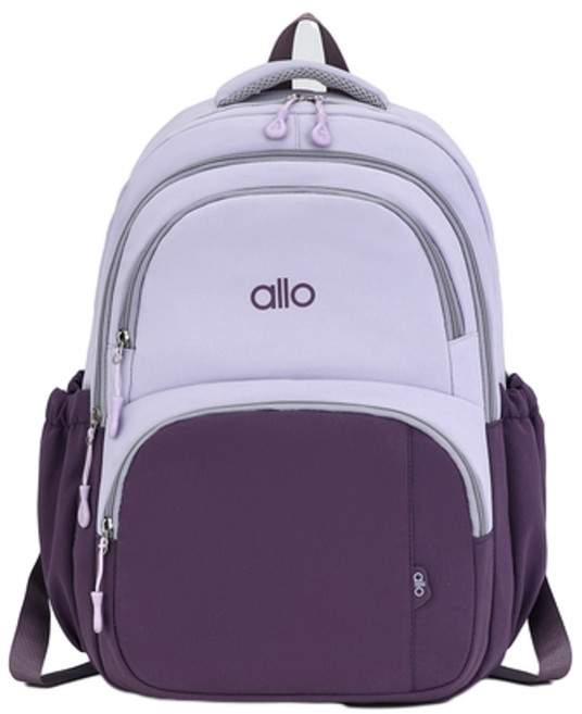 allo 女學生大容量電腦旅行雙肩包, 紫色