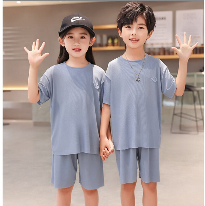 兒童涼感冰絲家居服兩件套