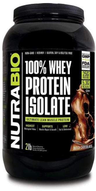 뉴트라바이오 100% 분리 유청 단백질 쉐이크 907g (초코맛) NutraBio Whey Protein Isolate, 1개 - 쿠팡