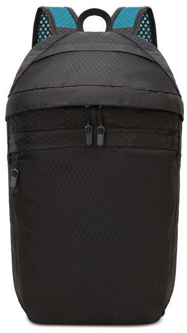 戶外運動輕便防潑水雙肩背包, 1個, 黑色