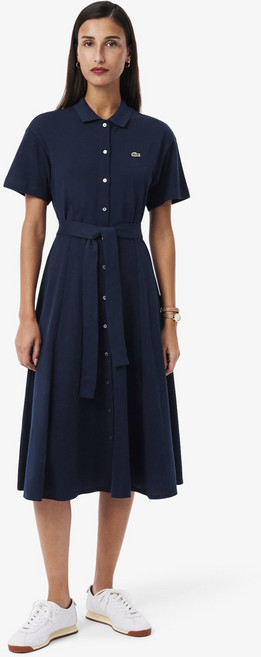 [라코스테 공식] 여성 핏앤플레어 벨티드 폴로 드레스 EF9621-56G 166