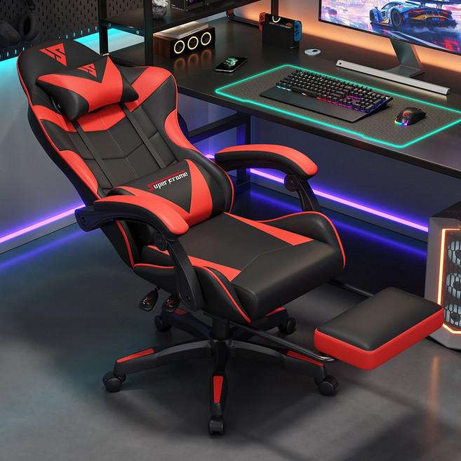 슈퍼프레임가정용게임 의자SF-001, 검은색 빨간색