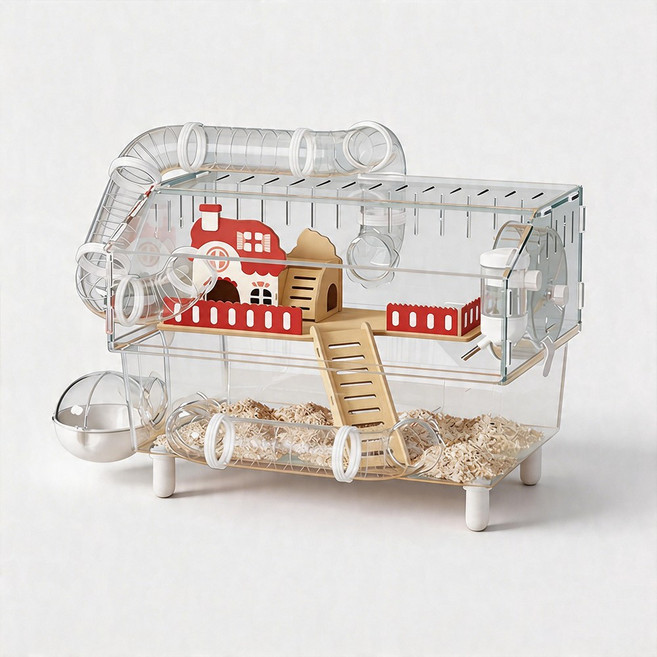 Anystar 대형 투명 햄스터 하우스 햄스터용품, 투명색, 1개