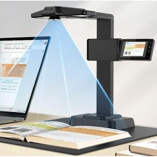 고화질 북 자동 연속 스캐너 2000만화소 페이지 평탄화 책 스캐닝, 블랙