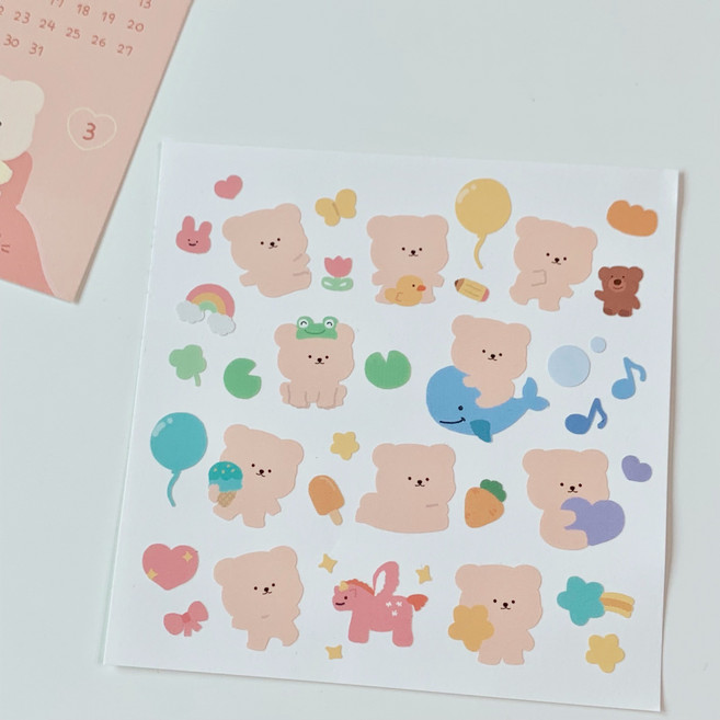 [밤토리상점]알록달록 밤토리 씰스티커 (2장)