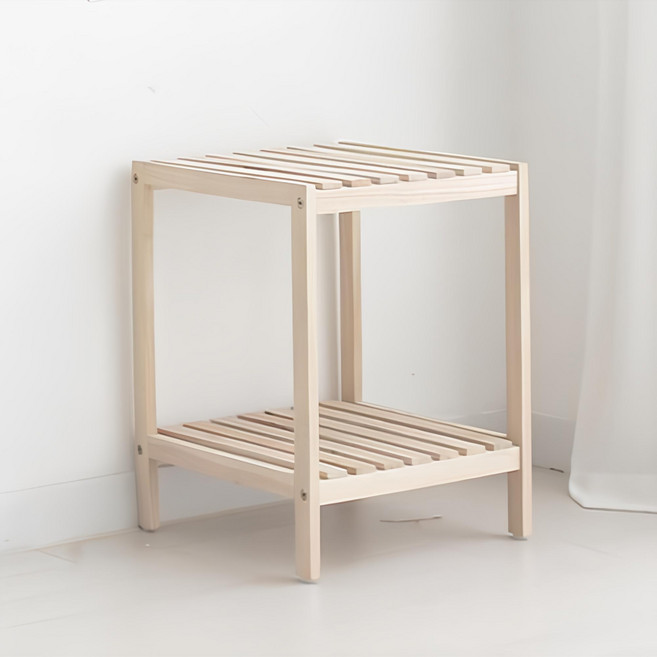 올리빙 원목 협탁 테이블 선반, 2단