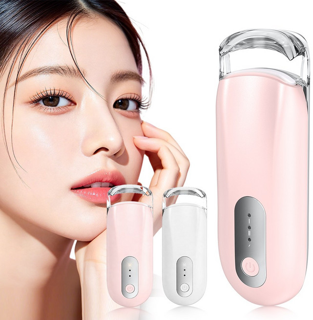 Luxeed 속눈썹 고데기 10초 가열 24H 지속 히팅 컬러 c 타입 충전 2단계 온도조절 미니 휴대용 뷰러, 1개, 핑크