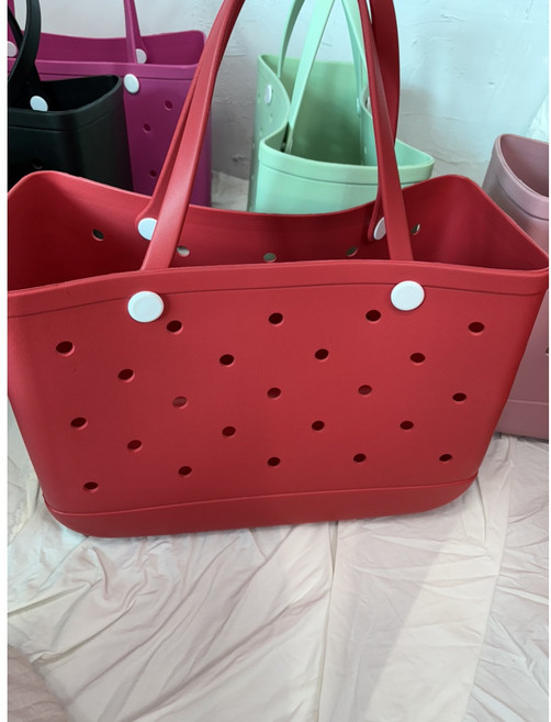 베베키키 수영장 실리콘 방수 비치백 젤리백 수영백 수영장 목욕 EVA 여름 샌드백 미니백 어린이 유아 바캉스 키즈백 물놀이 커스터마이징, 가방, M-Bag, 레드