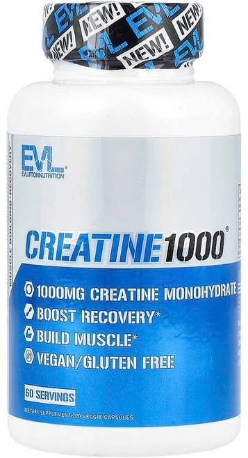 EVLution Nutrition Creatine1000® 베지 캡슐 120정(캡슐 1정당 500mg) EVL-02440, 120정, 1개 - 쿠팡