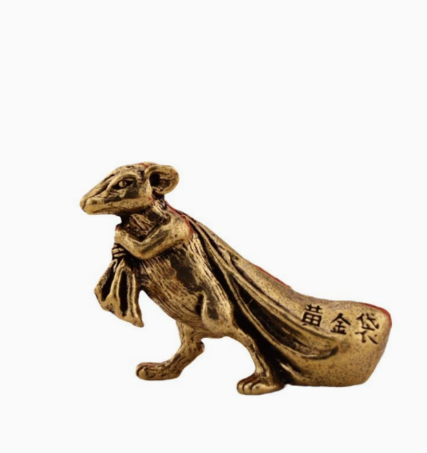 뚱보 2매입 황동 풍수 악세사리 열쇠고리 부자재, 쥐 황동, 2개