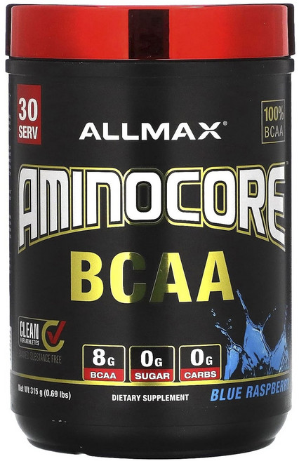 ALLMAX Aminocore BCAA支鏈胺基酸粉 藍莓口味, 1個, 315g