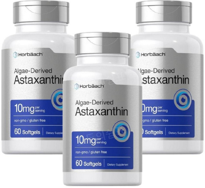 호바흐 아스타잔틴 Astaxanthin 아스타크산틴 10mg 60정 3개 카르티노이드