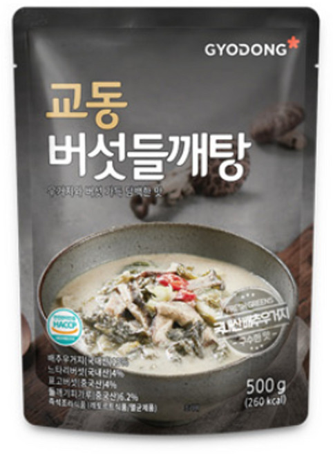 교동식품 즉석 실온탕 우거지버섯들깨탕 500g, 4개
