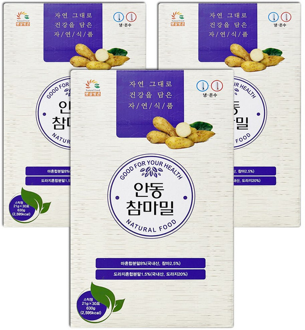 오양식품 NEW 안동참마밀 스틱 선식 30포, 3개, 1개입, 630g