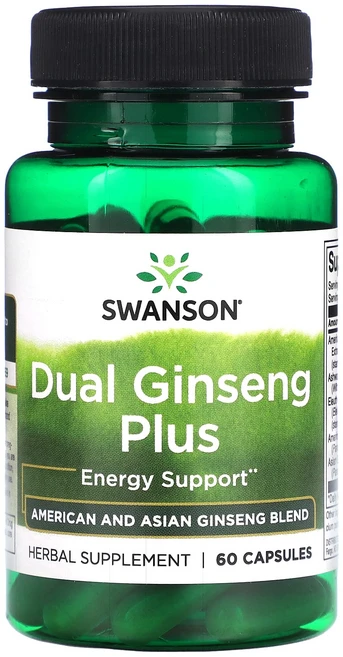 Swanson 듀얼 인삼 플러스 캡슐 60정, 1개 - 쿠팡