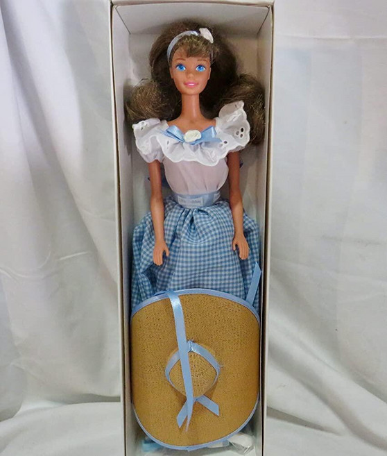 Barbie 1995 시리즈 II 컬렉터 에디션 30.5cm12인치 인형 - as Little Debbie Snacks' Girl 드레스 새시 신발 헤어 리본 모자 헤어브러시, Barbie 1995 시리즈 II 컬렉터 에디션 30.