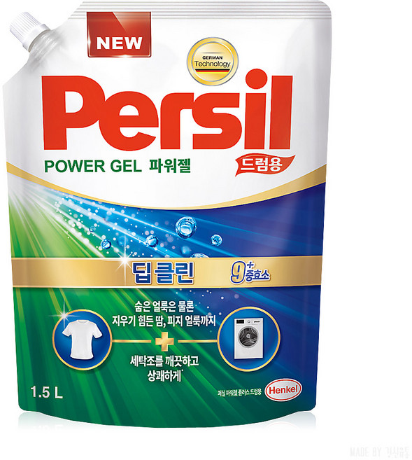 퍼실 파워젤 딥클린 플러스 드럼용 액상세제 리필, 1.5L, 1개