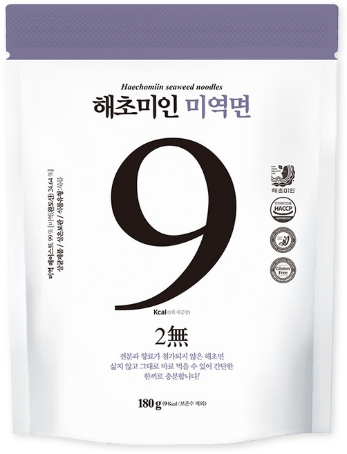 해초미인 미역면 4인분 세트(미역면 4봉 + 비빔소스 2봉 + 메밀소스 2봉), 180g, 4개