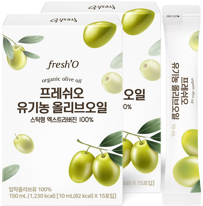 프레쉬오 유기농 엑스트라버전 올리브오일 스틱 100% 스페인, 10ml, 30개