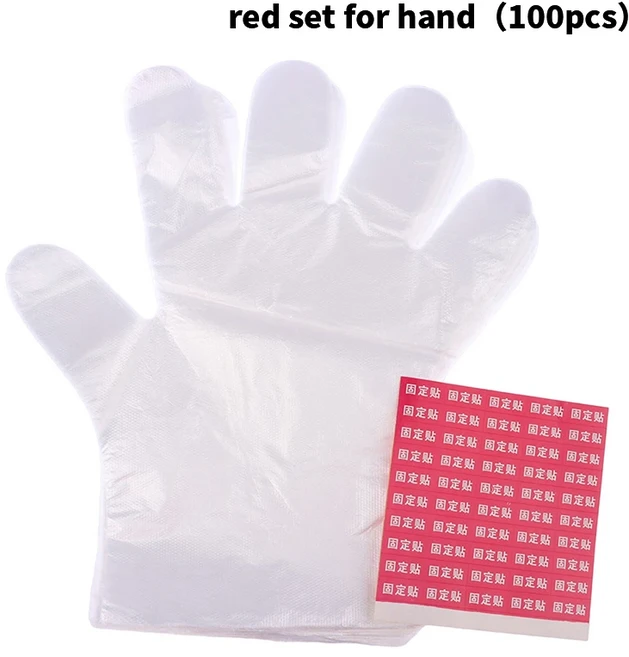 일회용 PE 투명 빈 손 장갑 발 커버 파라핀 목욕 엑스 폴리 에이 팅 마스크 트리트먼트 백, 03 A1