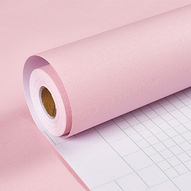 방일 친환경 고급 시트지 벽지 가구 인테리어 리폼 접착 시트지 필름, 분홍색