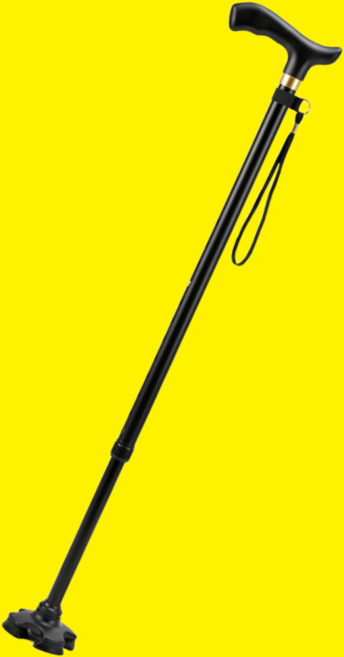 다시봄 초경량 어르신 길이조절용 4발 지팡이, 1개, 무병블랙