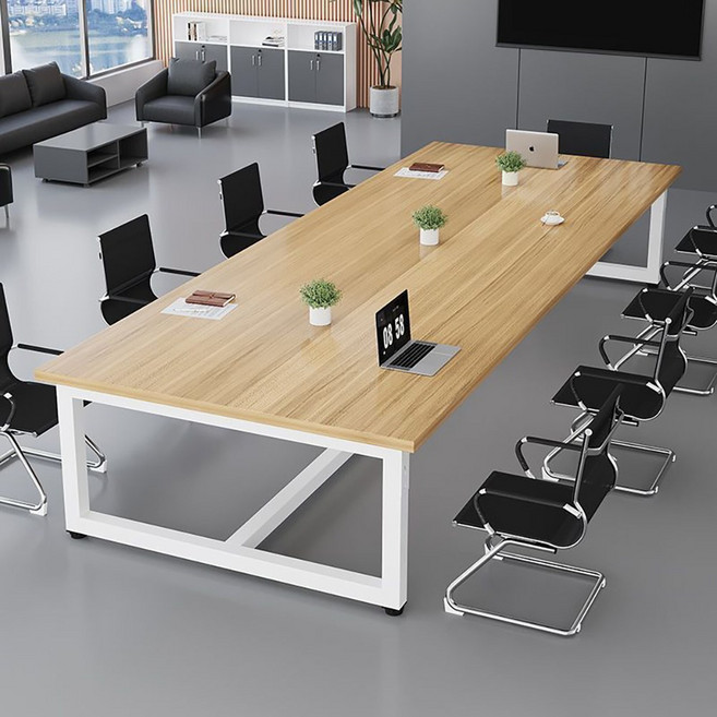 사무실 회의실 사각 회의 테이블 상담 세미나 연수용 책상, 옐로우 상판+화이트 다리