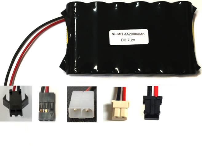 도시바 7.2V AA 2000mAh 니켈수소 Ni-MH 수신기 RC카 배터리 몬스터 트럭 RC 탱크 건전지 충전지 충전배터리팩, 1) 컨넥터 HS01, 1개