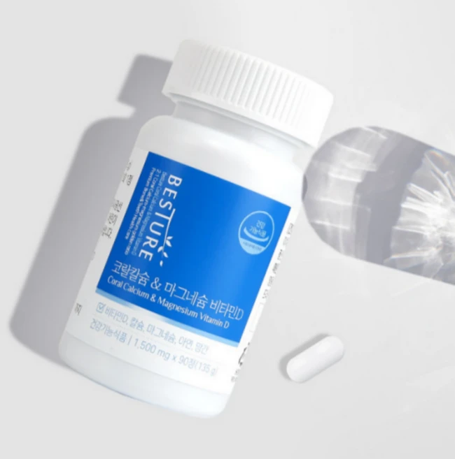 카리브해 코랄 칼슘 마그네슘 비타민D 5중복합 기능성 영양제, 90정, 1박스 - 쿠팡