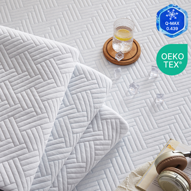 아리엘노 냉감패드 쿨매트 여름 냉감 침대 패드 고정밴드형, 화이트 쿨매트