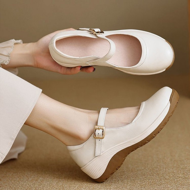 슈엔룩 여성 메리제인슈즈 통굽 신발 발편한 단화 가죽